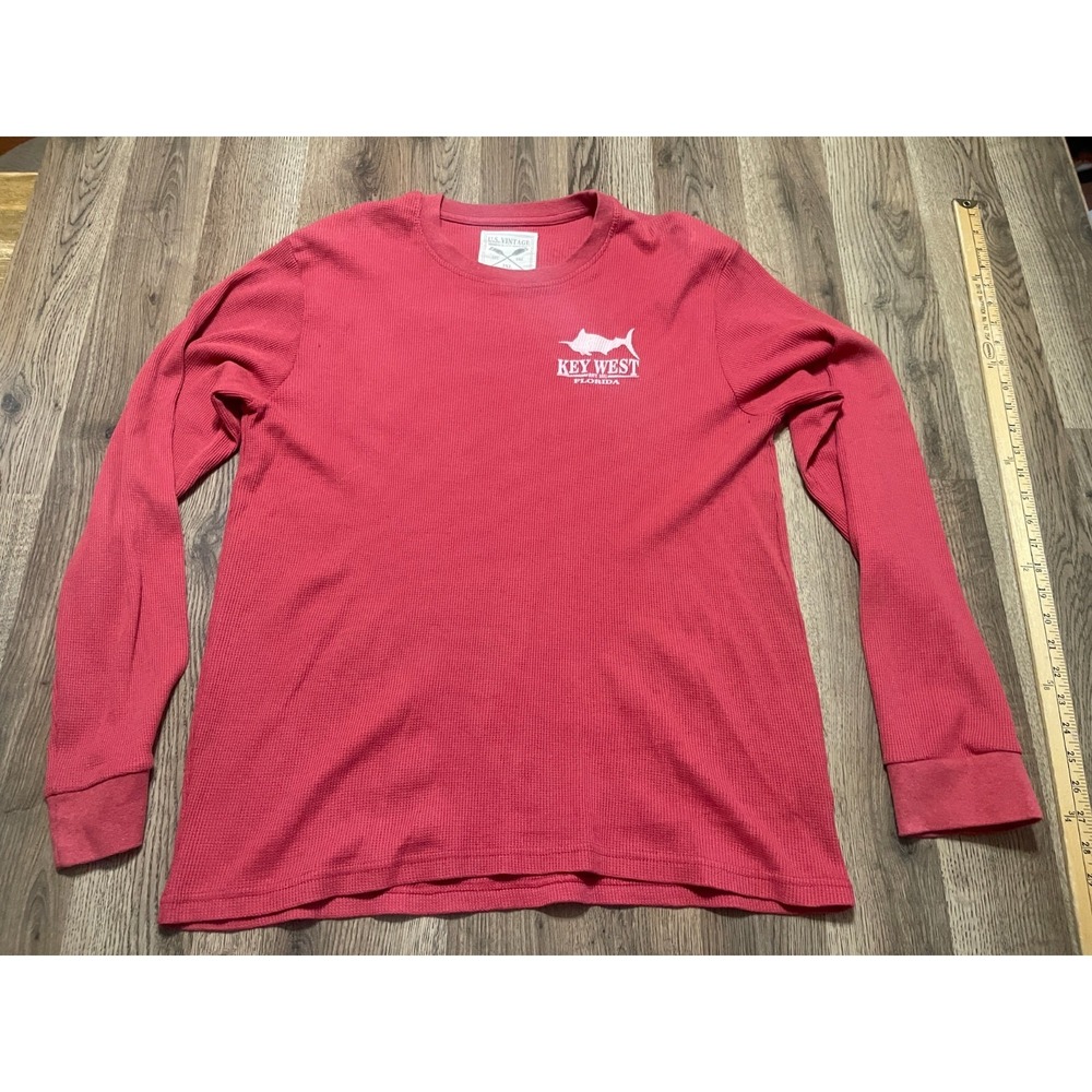 US Vintage Shirt, Women's Size 2XL, Red, Long Sleeve, Key West, Florida